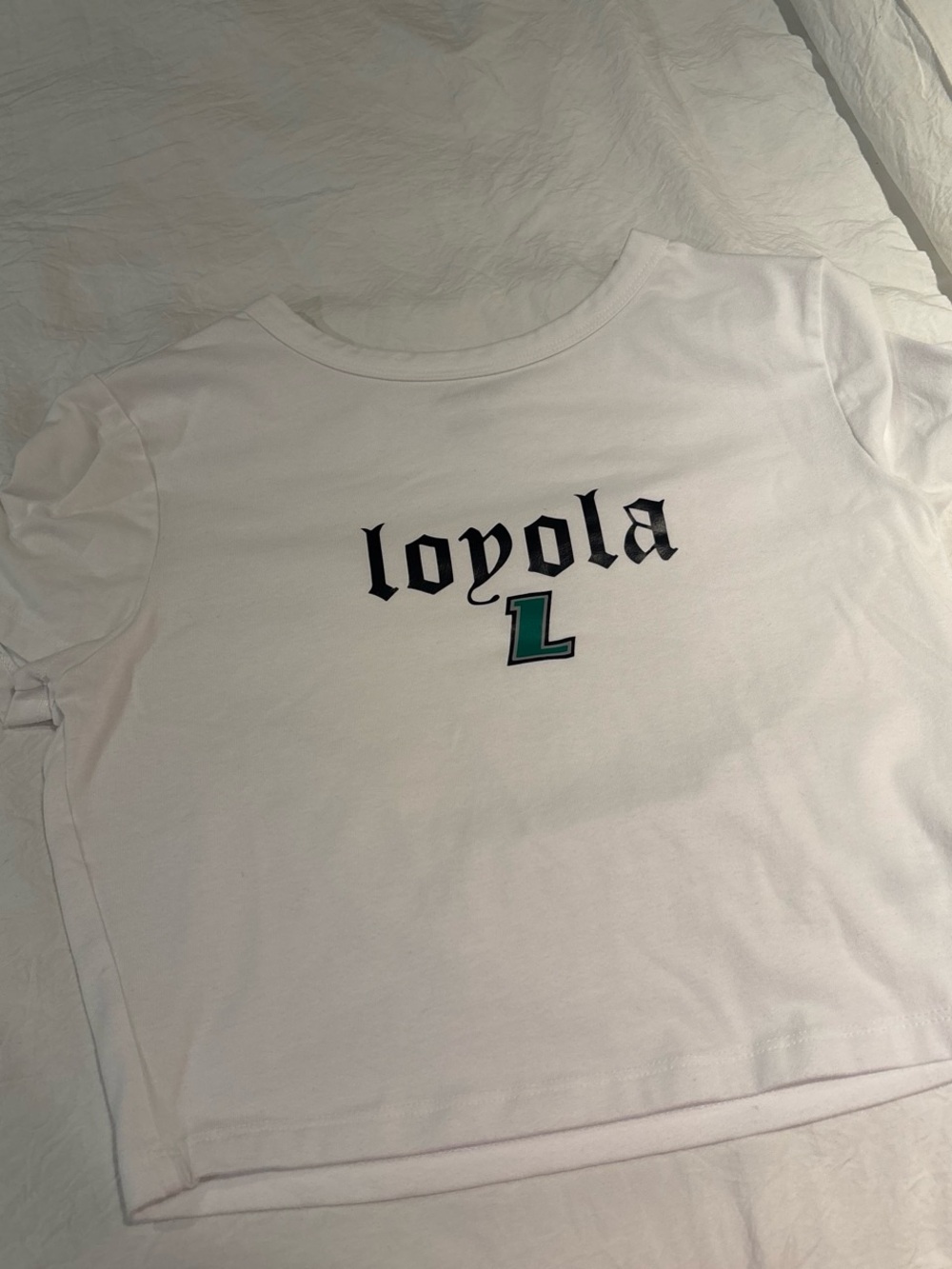 White Loyola Baby Tee